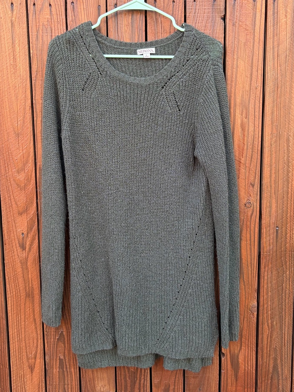 Olive Green Sweater Tunic L